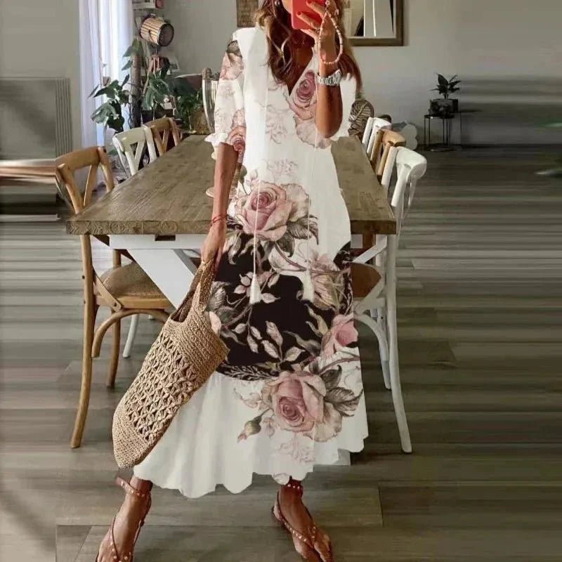 Piper | Floral Short Sleeve Maxi Summer Dresses