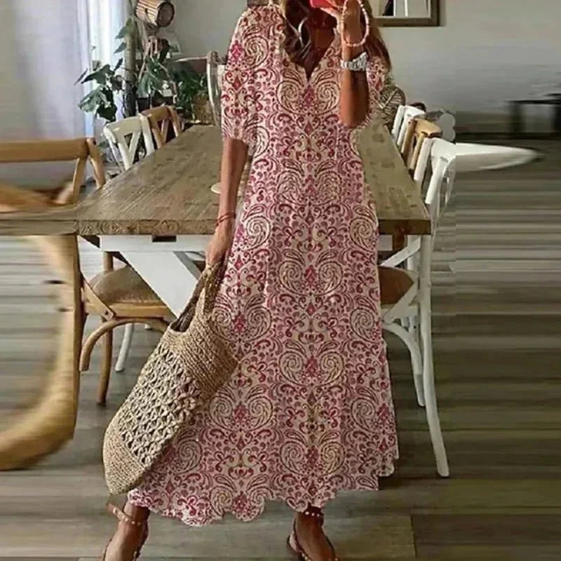 Piper | Floral Short Sleeve Maxi Summer Dresses