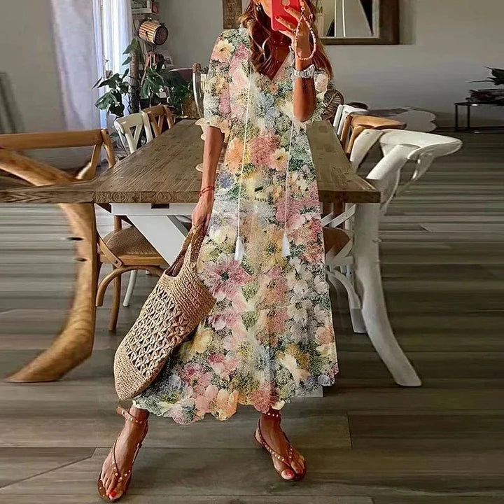 Piper | Floral Short Sleeve Maxi Summer Dresses