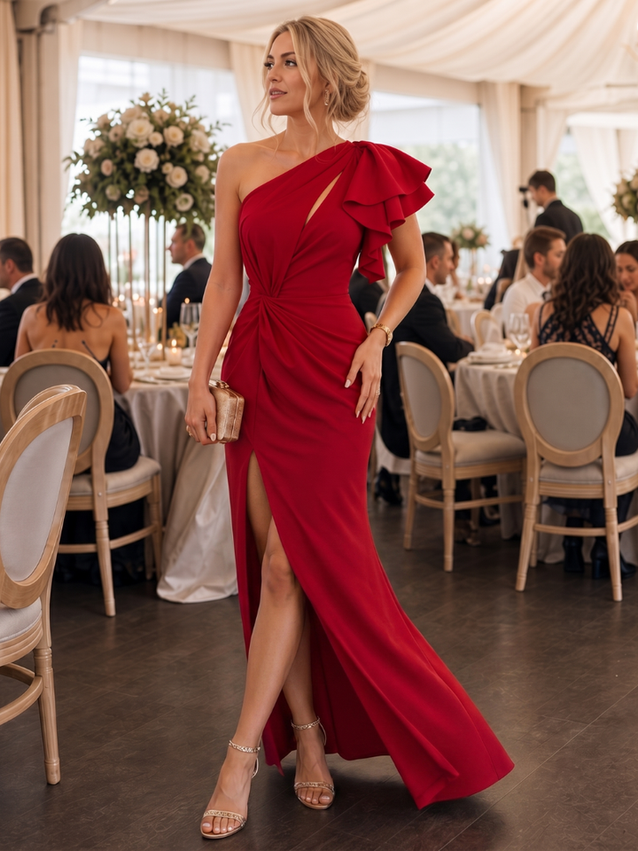 Piper | Polished One Shoulder Formal Maxi Dress