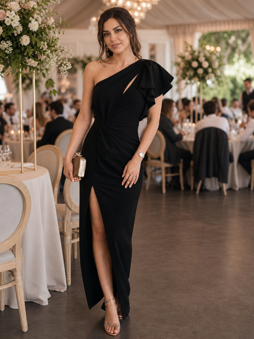 Piper | Polished One Shoulder Formal Maxi Dress