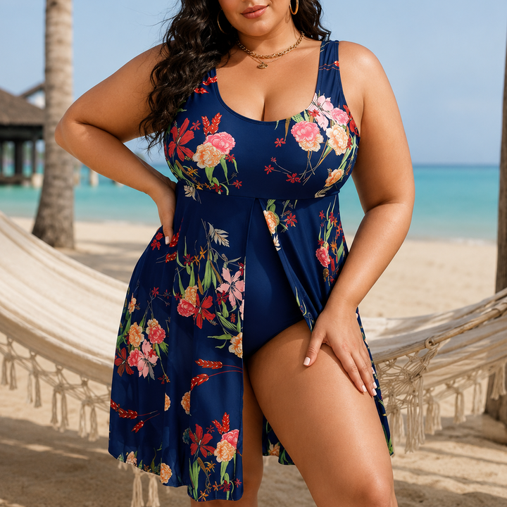 Piper | Refined A-Line Plus Size Swim Dress