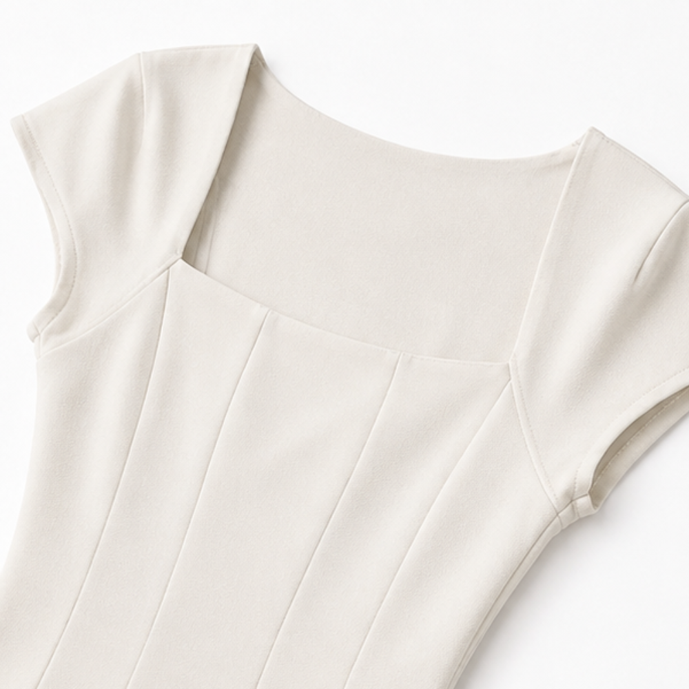 Piper | Sophisticated Square Neck A-Line Midi Dress
