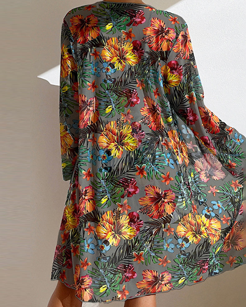 Piper | Stylish Long Sleeve Swimsuit Cover Up Floral Set