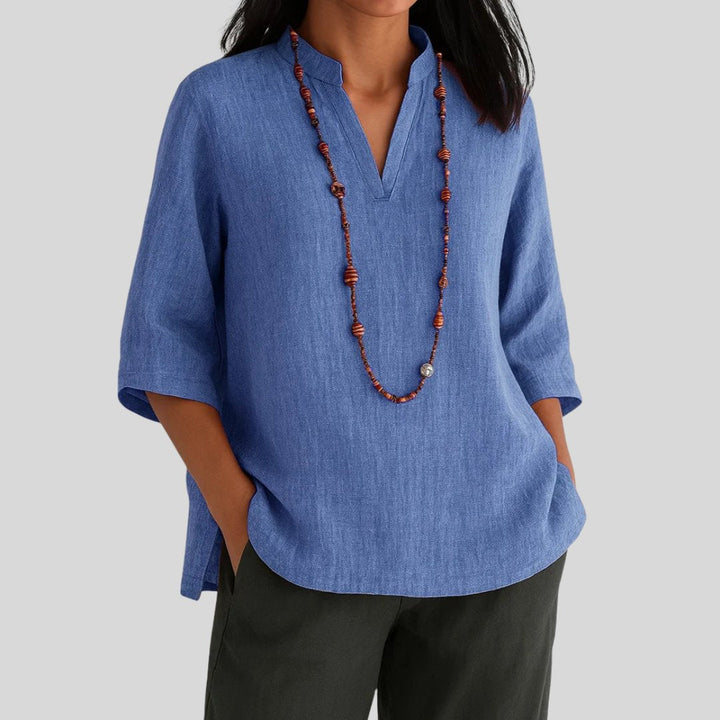 Piper | Timeless Relaxed V-Neck Tunic Top with Split Hem