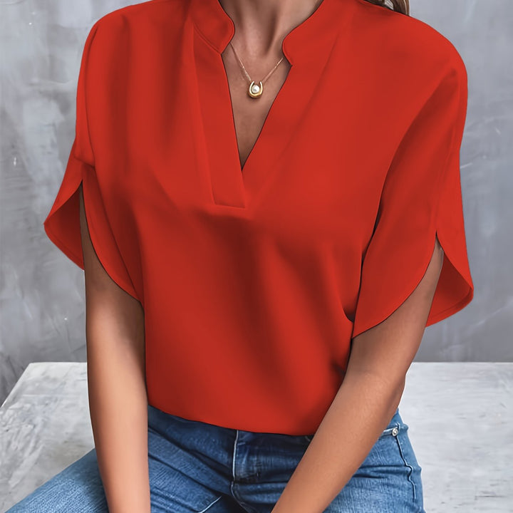 Piper | Timeless V-Neck Blouse with Flowing Batwing Sleeves