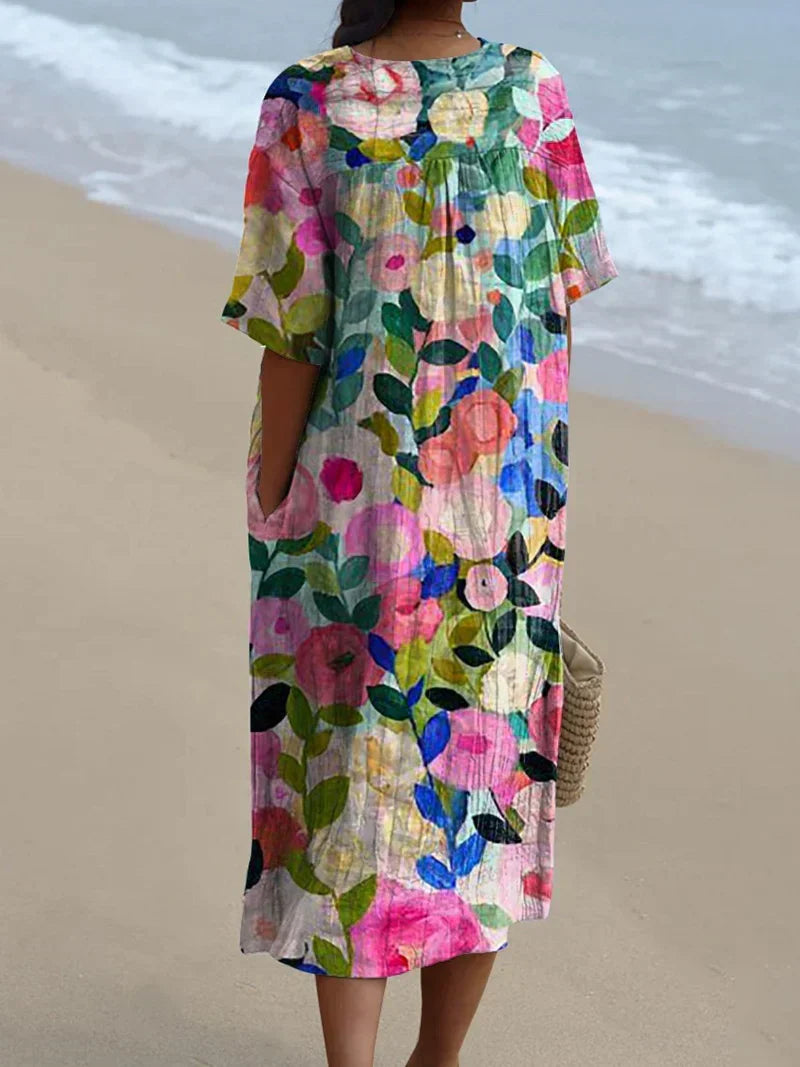 Piper | Timeless V-Neck Floral Midi Dress
