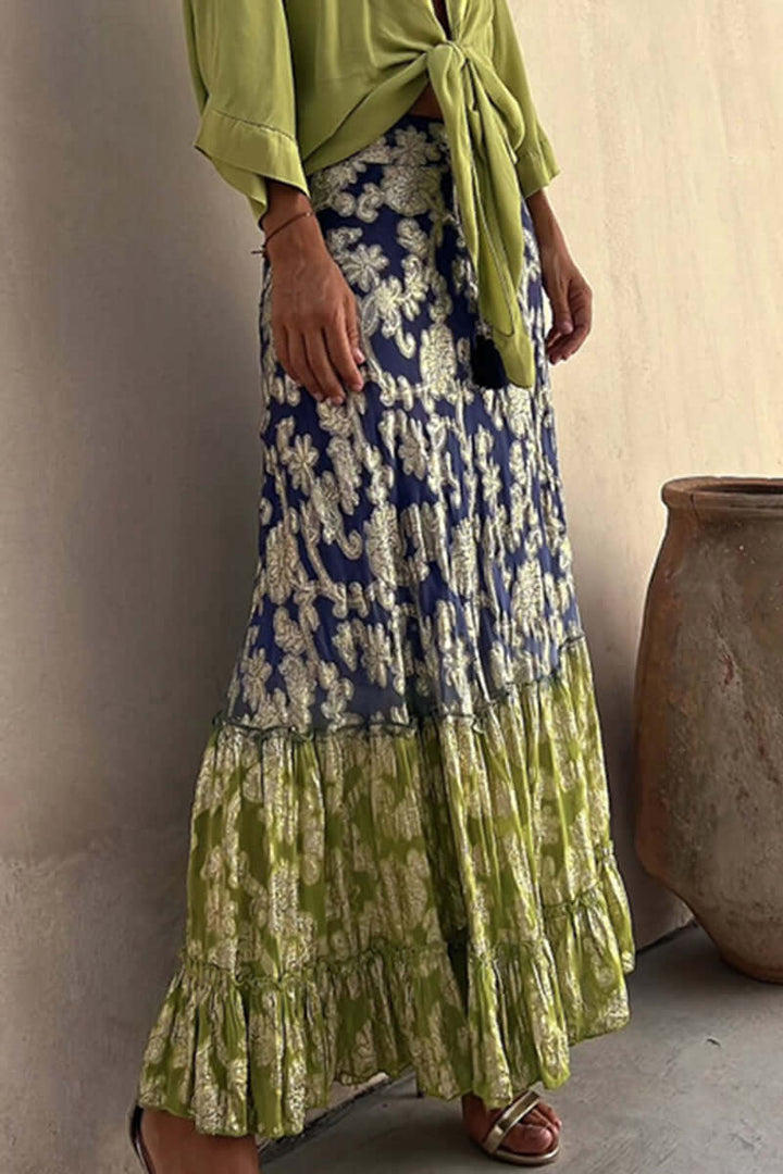Pippa | Effortless Floral Tiered Maxi Skirt
