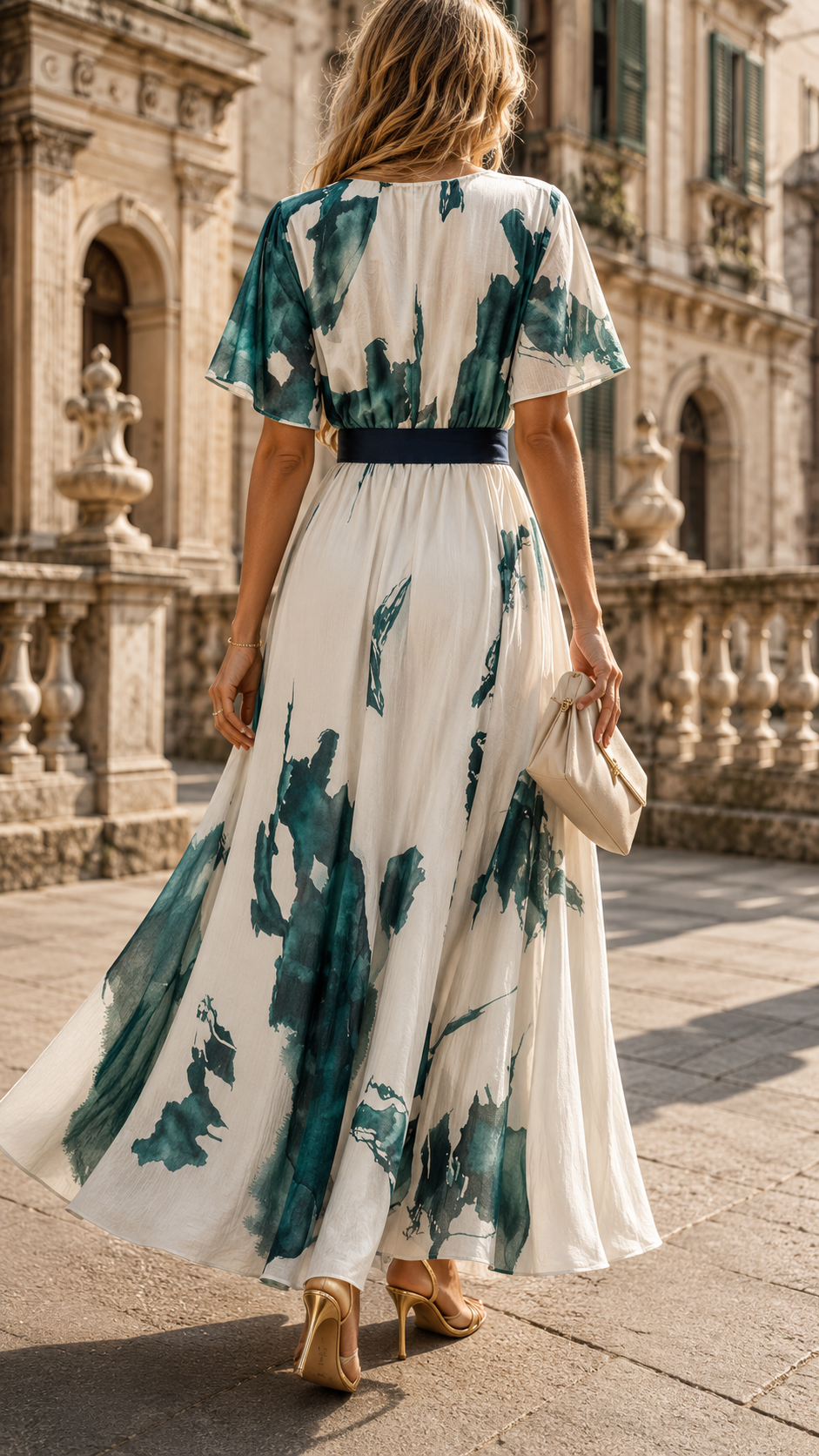 Pippa | Elegant Printed Wrap Maxi Races Dresses