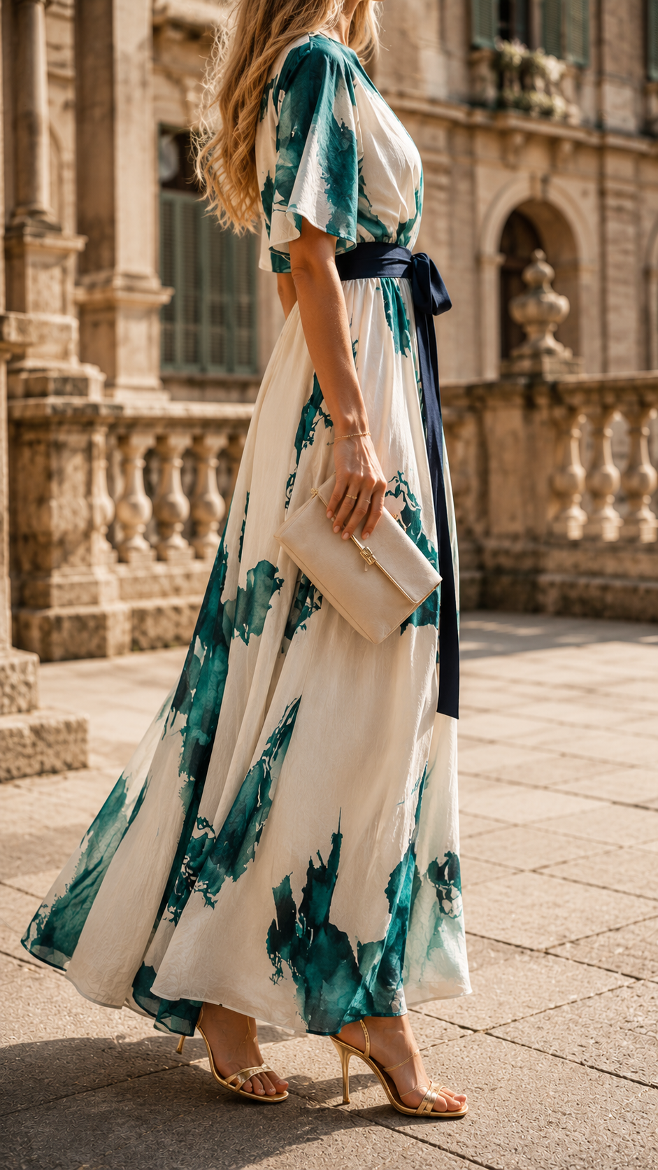 Pippa | Elegant Printed Wrap Maxi Races Dresses