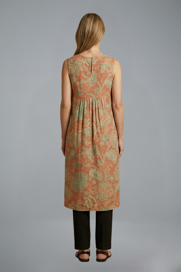 Pippa | Graceful Floral Sleeveless Midi Linen Dress Women