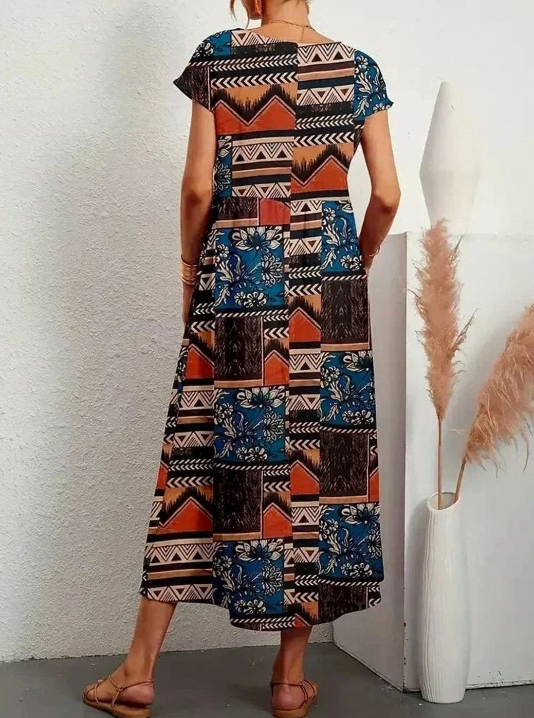 Pippa | Polished Floral Midi Summer Dress with Pockets