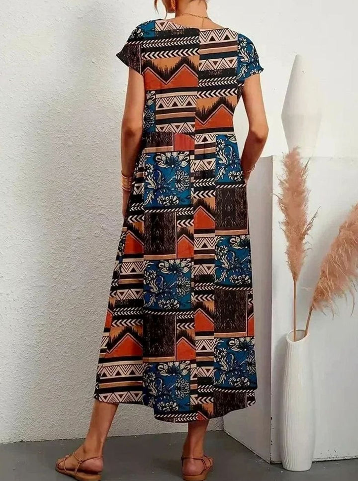 Pippa | Polished Floral Midi Summer Dress with Pockets