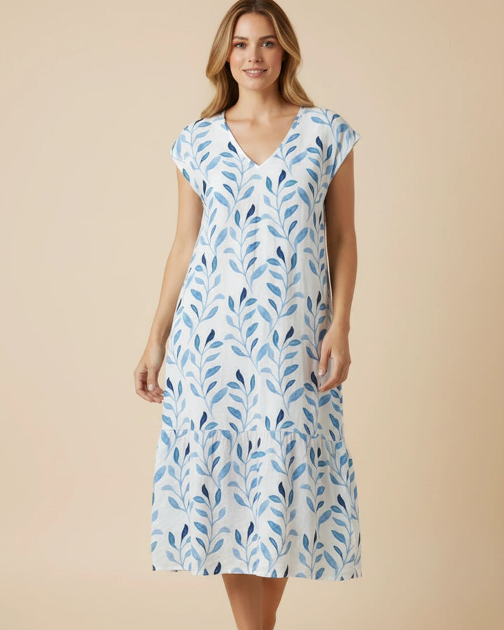 Pippa | Refined Floral Print Tiered Midi Casual Dress