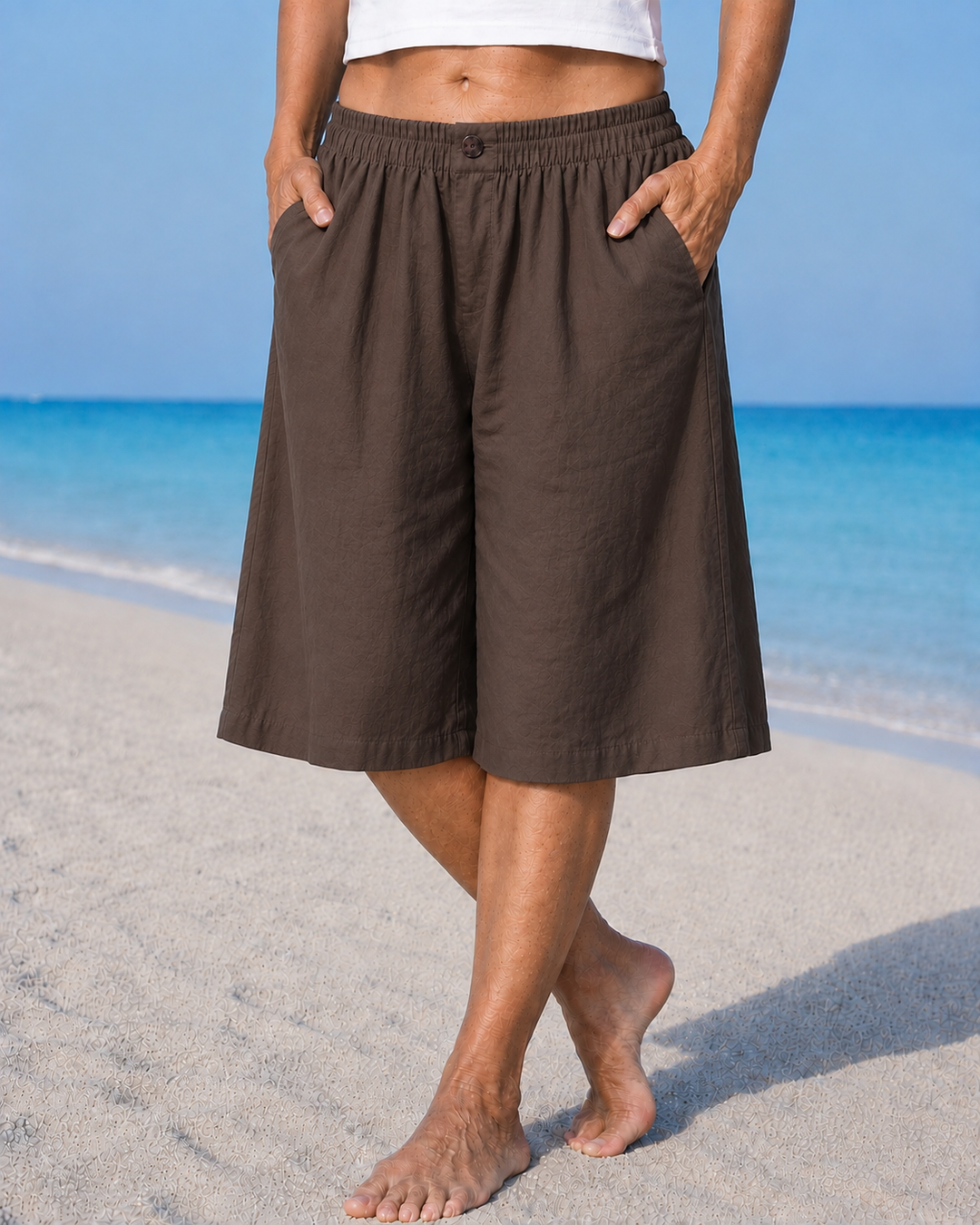 Poppy | Chic Knee-Length Wide-Leg Linen Shorts