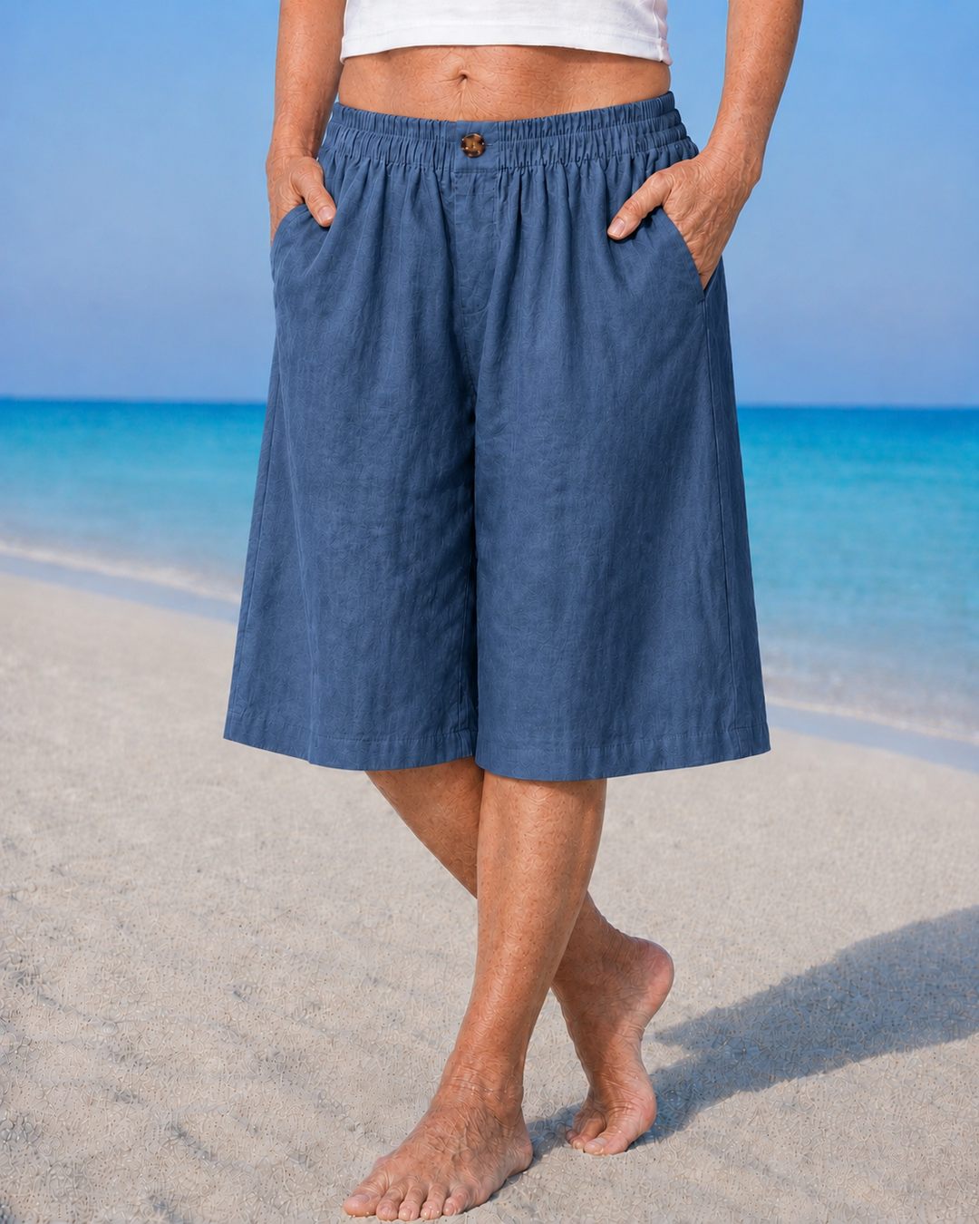 Poppy | Chic Knee-Length Wide-Leg Linen Shorts