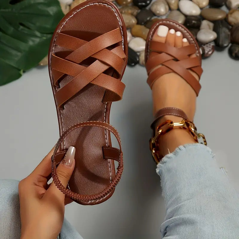 Poppy | Chic Woven Ankle Strap Orthopedic Shoes