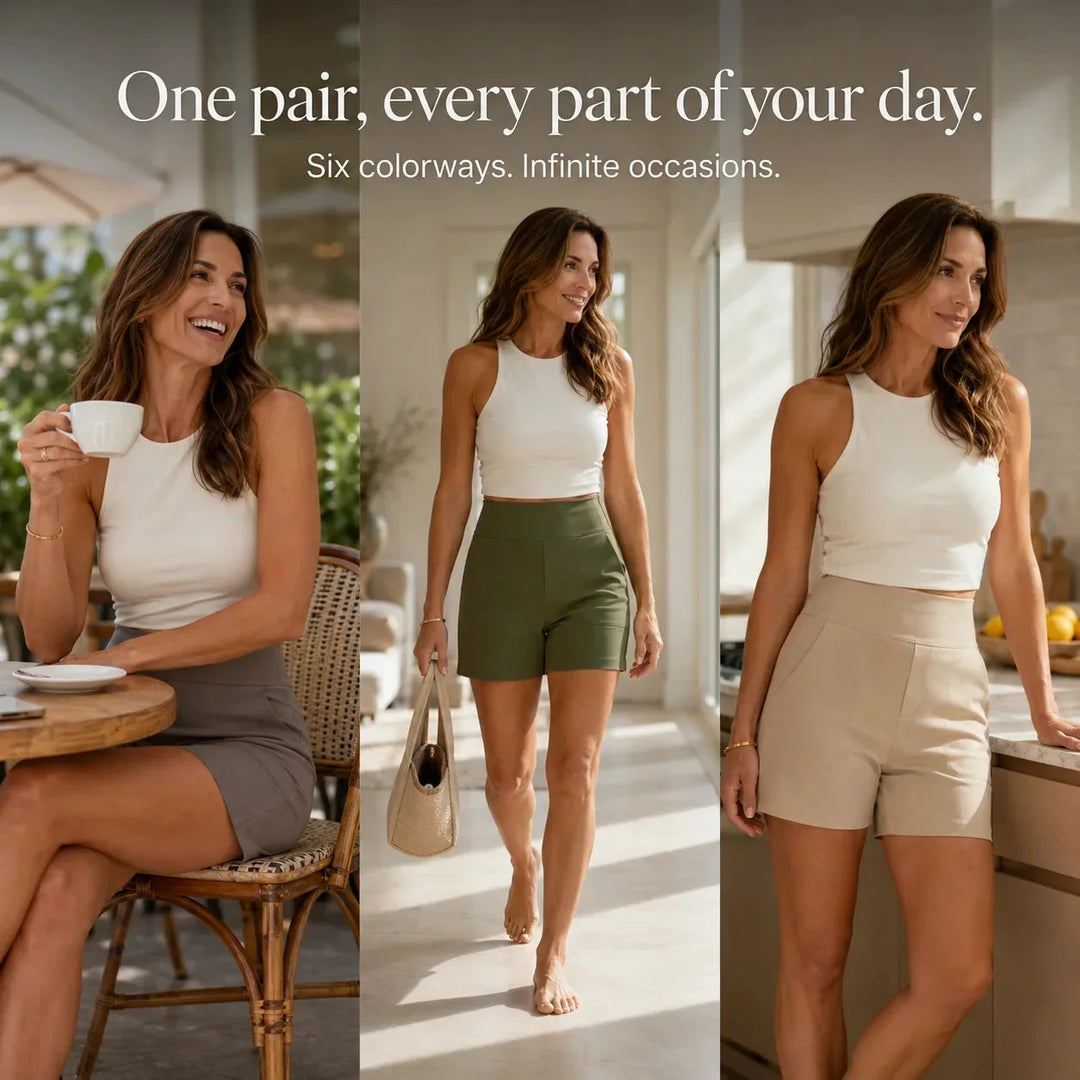 Poppy | Classic High Waist Stretch Shorts with Pockets