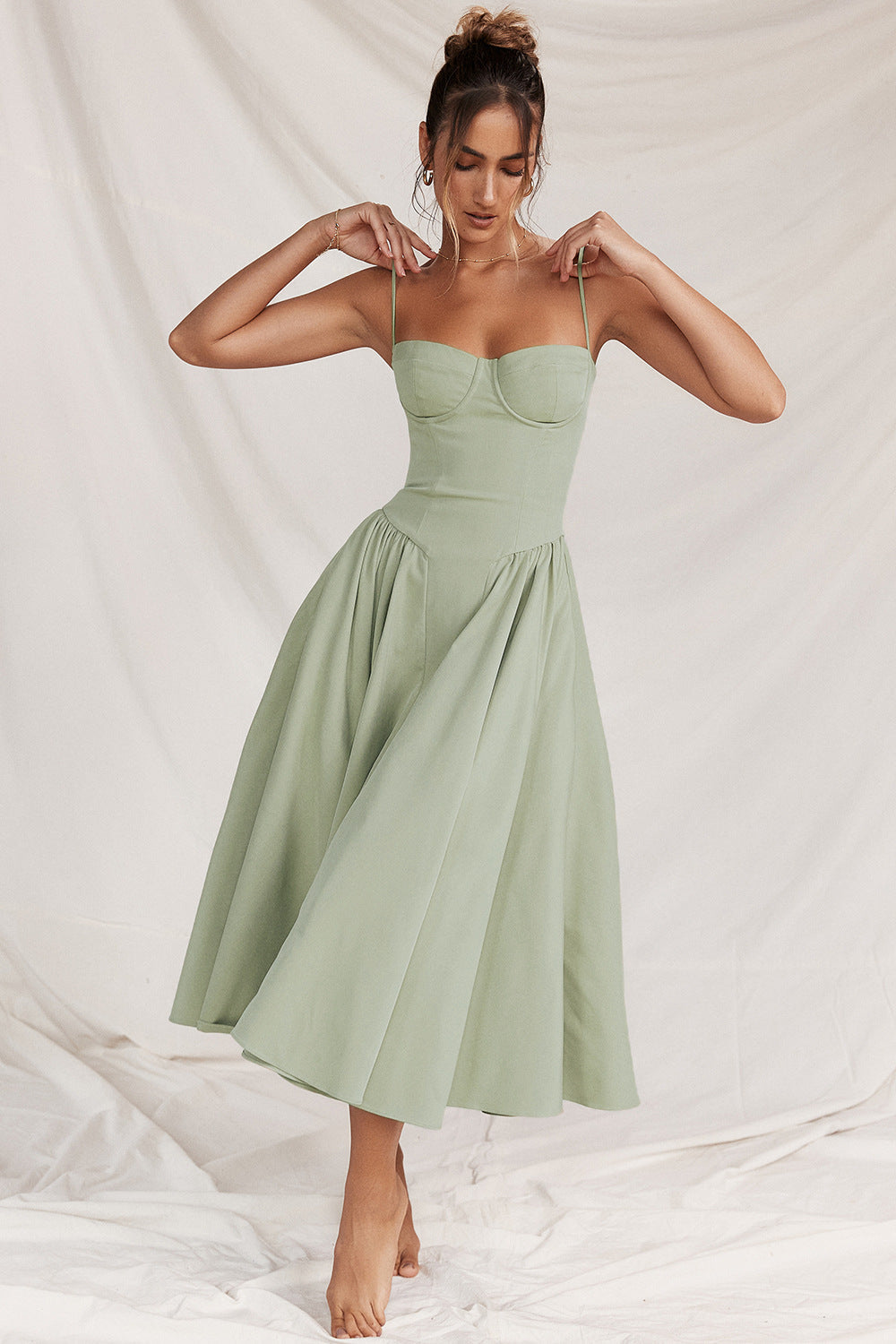 Poppy | Elegant Bustier Races Dresses Midi Length