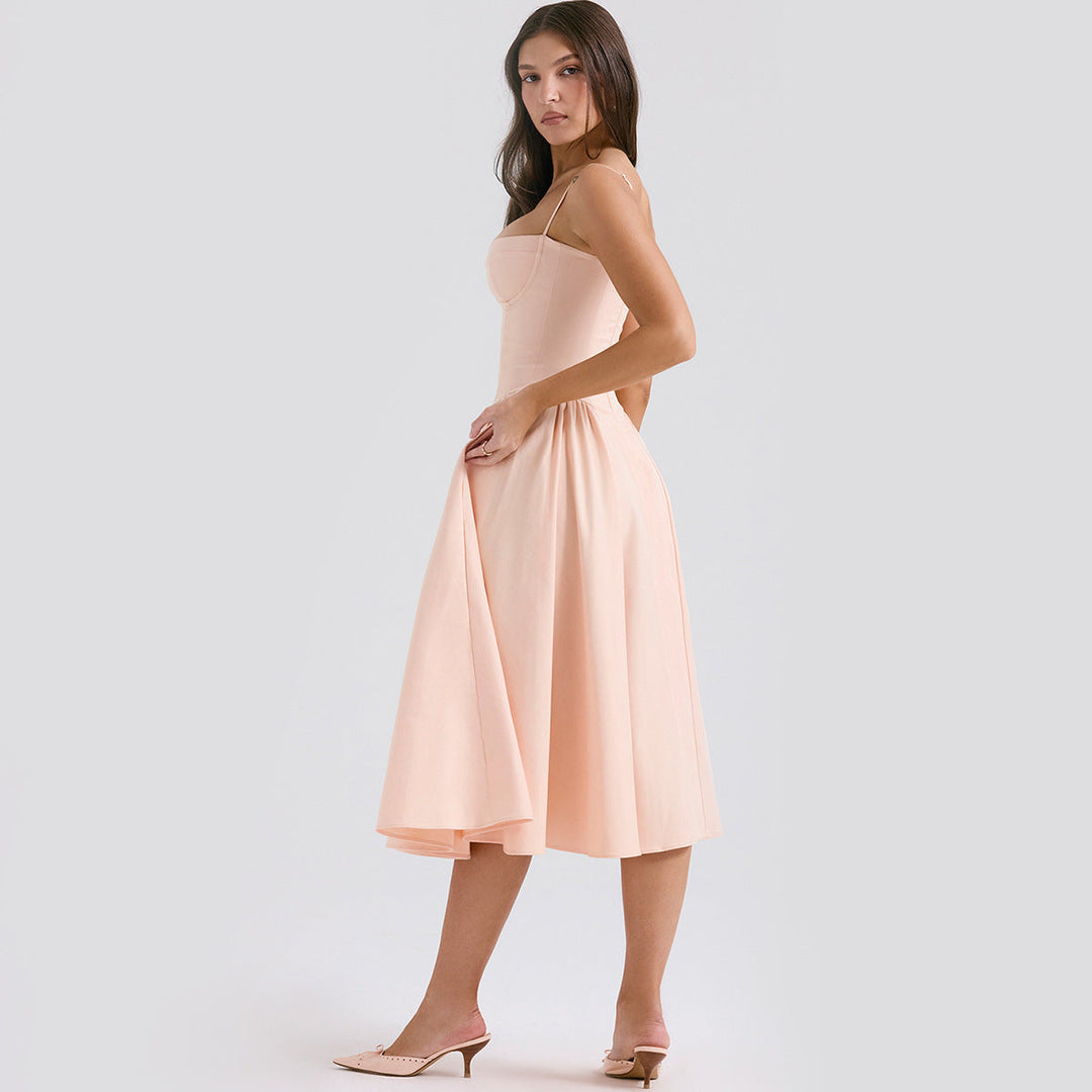 Poppy | Elegant Bustier Races Dresses Midi Length
