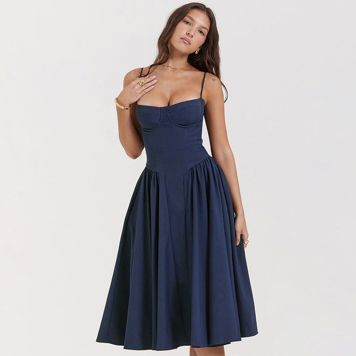 Poppy | Elegant Bustier Races Dresses Midi Length