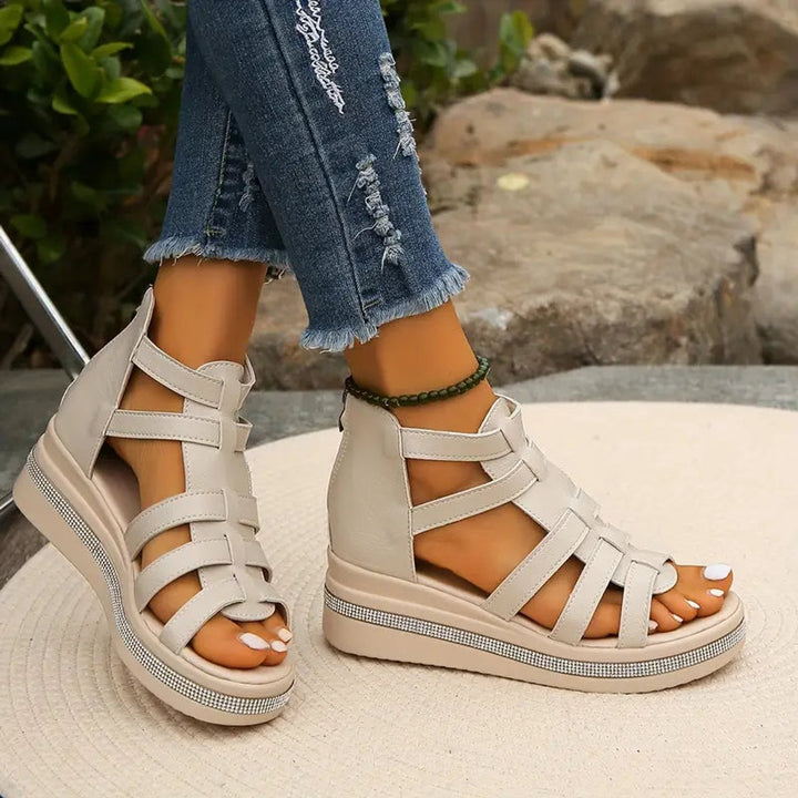 Poppy | Elegant Gladiator Orthopedic Shoes with Arch Support Platform