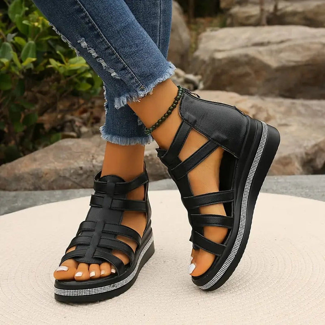 Poppy | Elegant Gladiator Orthopedic Shoes with Arch Support Platform