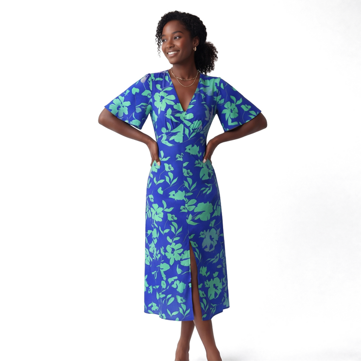 Poppy | Floral Short Sleeve Midi Summer Dresses