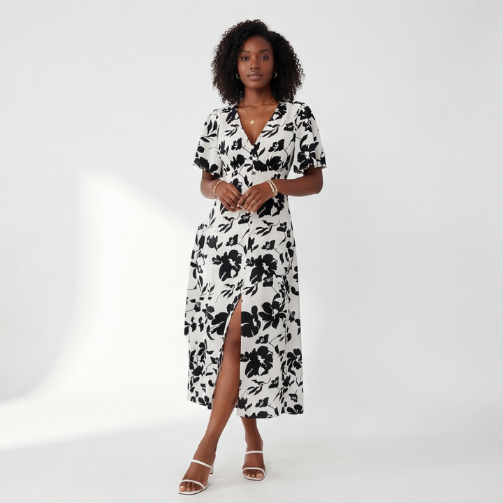 Poppy | Floral Short Sleeve Midi Summer Dresses