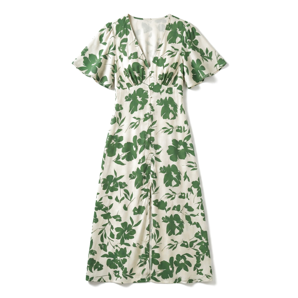 Poppy | Floral Short Sleeve Midi Summer Dresses