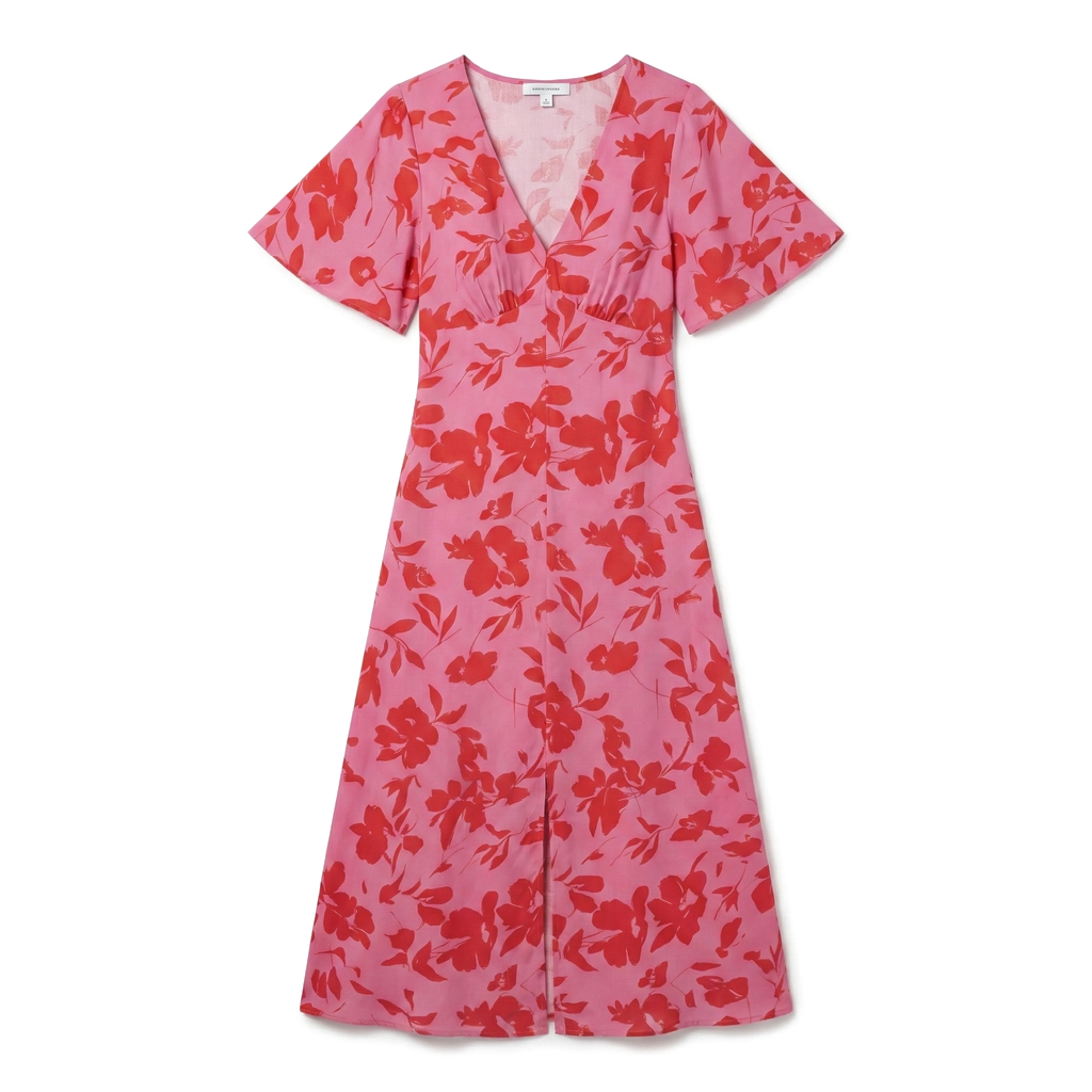 Poppy | Floral Short Sleeve Midi Summer Dresses
