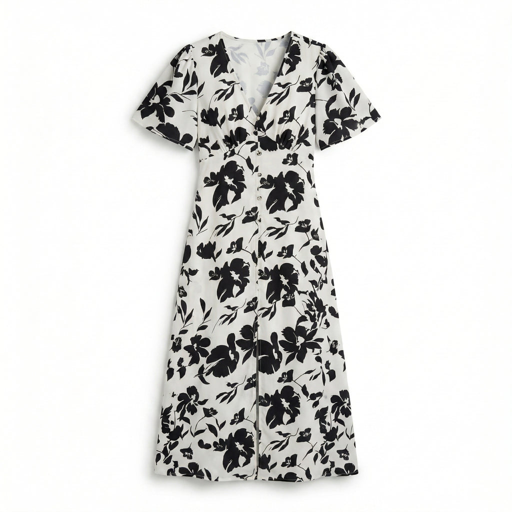Poppy | Floral Short Sleeve Midi Summer Dresses