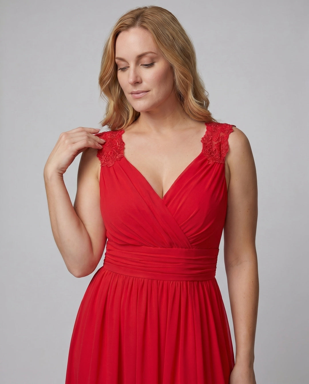 Poppy | Relaxed V-Neck Wrap Formal Dress with Side Slit