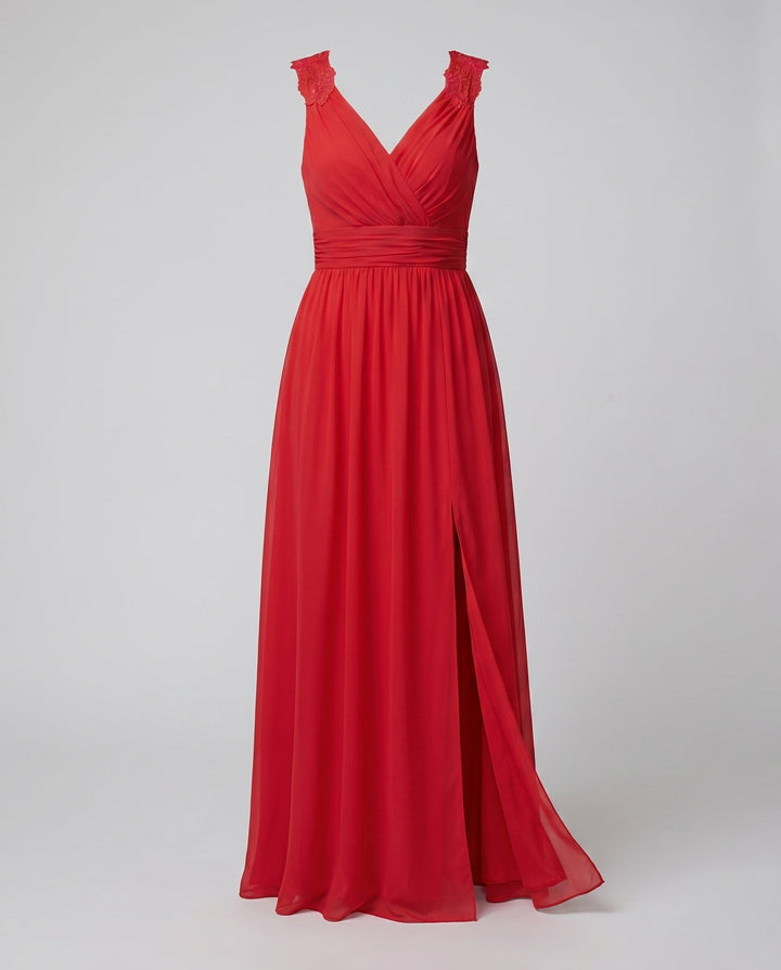 Poppy | Relaxed V-Neck Wrap Formal Dress with Side Slit