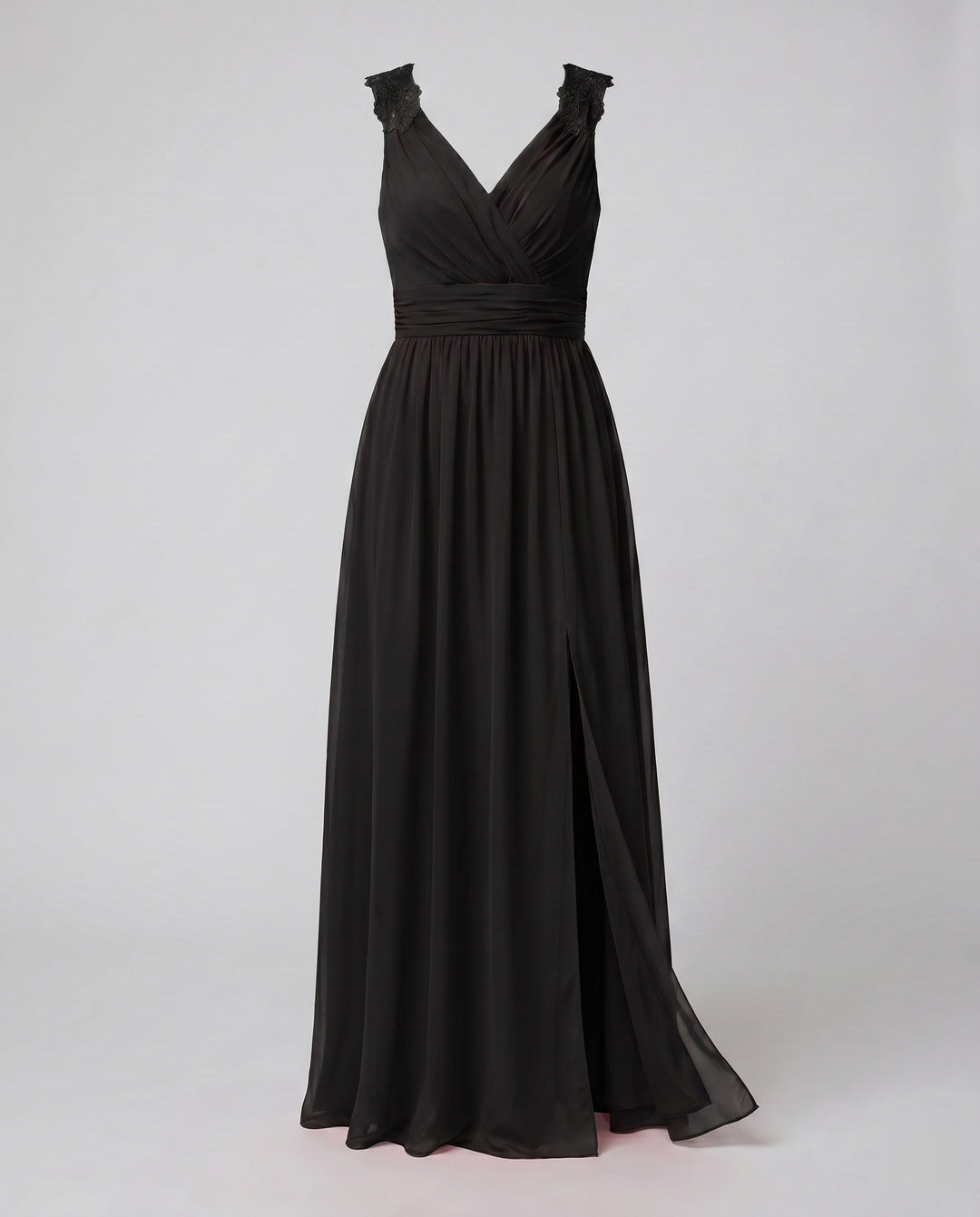Poppy | Relaxed V-Neck Wrap Formal Dress with Side Slit