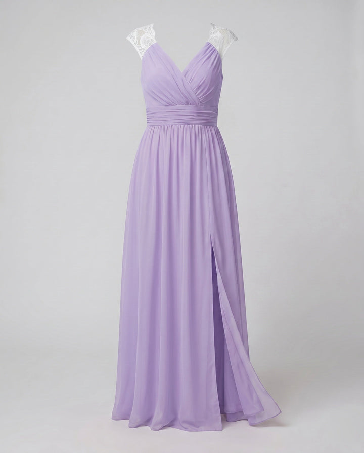 Poppy | Relaxed V-Neck Wrap Formal Dress with Side Slit