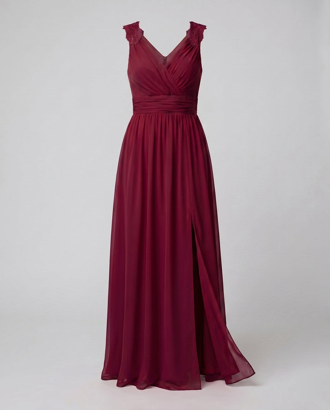 Poppy | Relaxed V-Neck Wrap Formal Dress with Side Slit