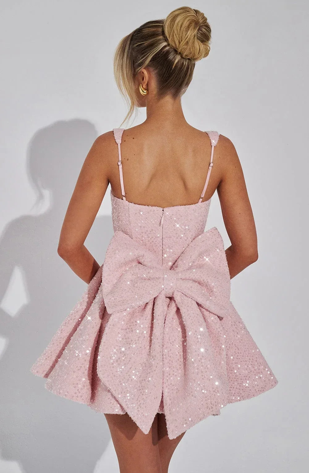Poppy | Timeless Sequin Bow Mini Christmas Dress