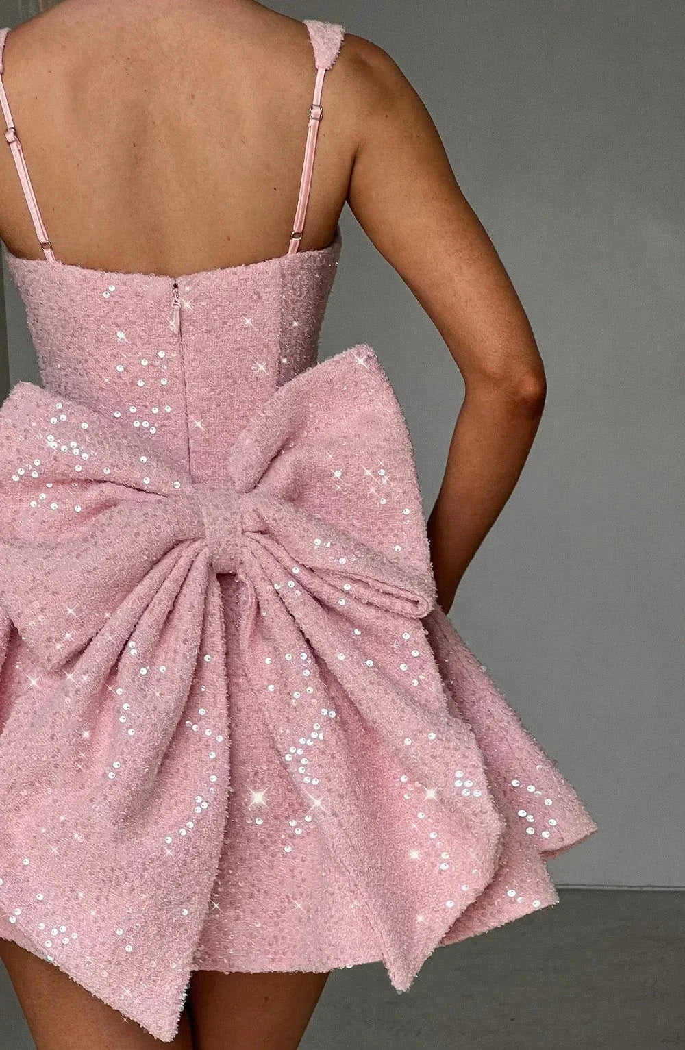 Poppy | Timeless Sequin Bow Mini Christmas Dress