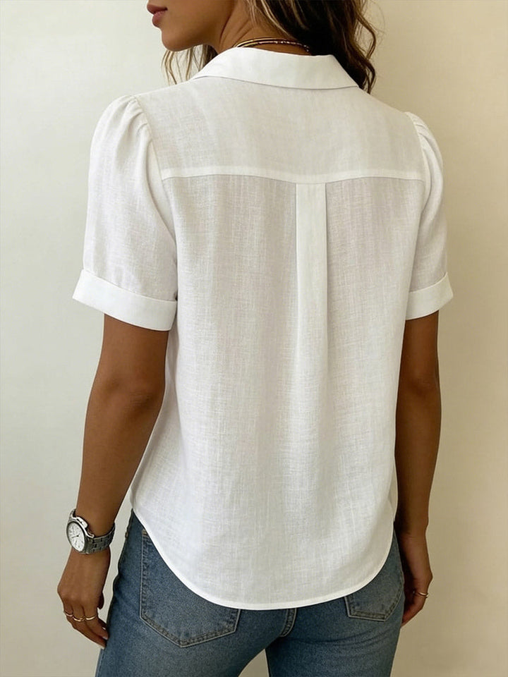 Remi | Chic Pleated V-Neck Summer Top Blouse