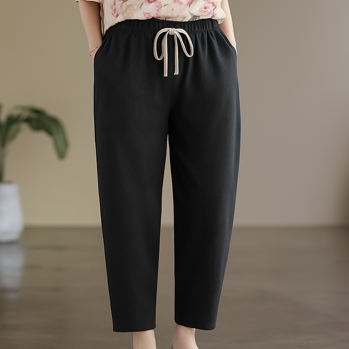 Remi | Classic Drawstring Linen Pants with Tapered Leg