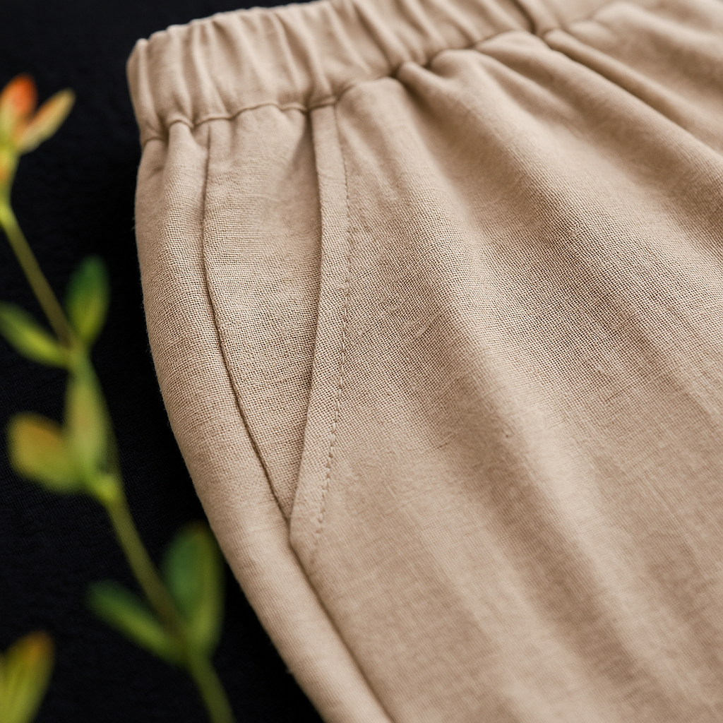 Remi | Classic Drawstring Linen Pants with Tapered Leg