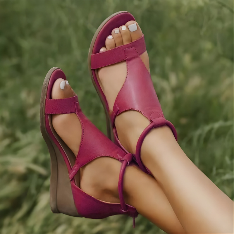 Remi | Cosy Wedge Comfort Sandals with Ankle Strap