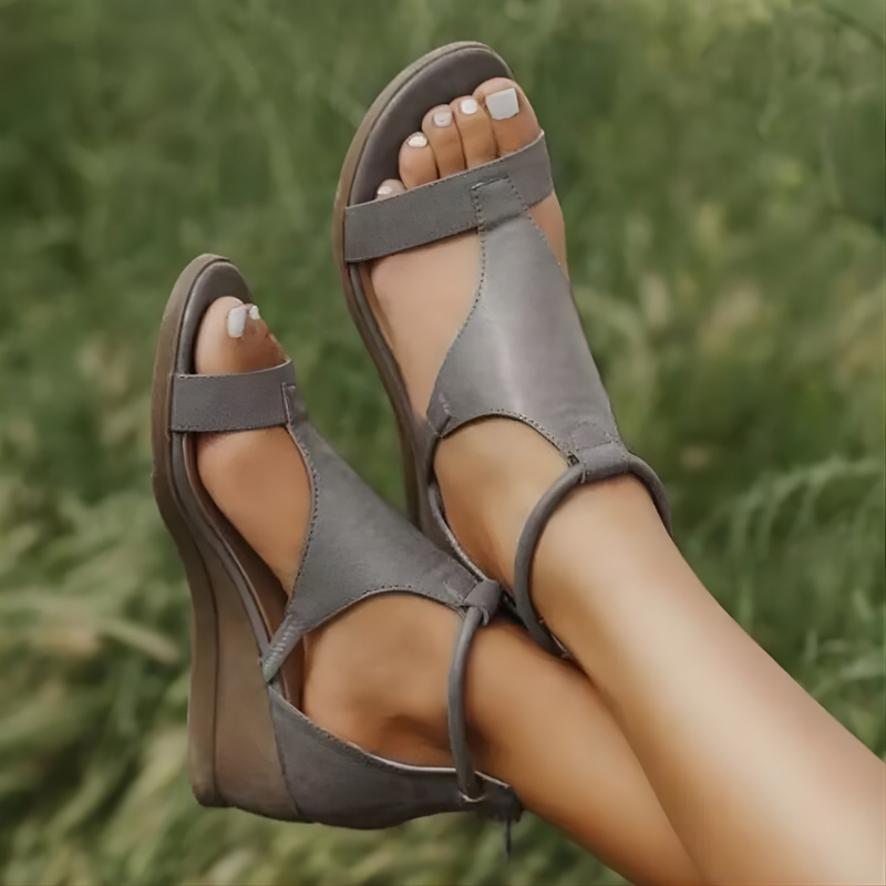 Remi | Cosy Wedge Comfort Sandals with Ankle Strap