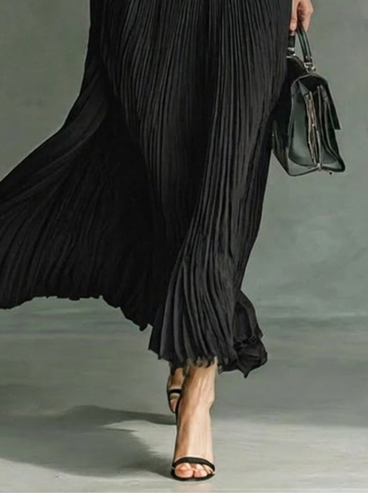 Remi | Effortless Pleated Collared Maxi Race Dress