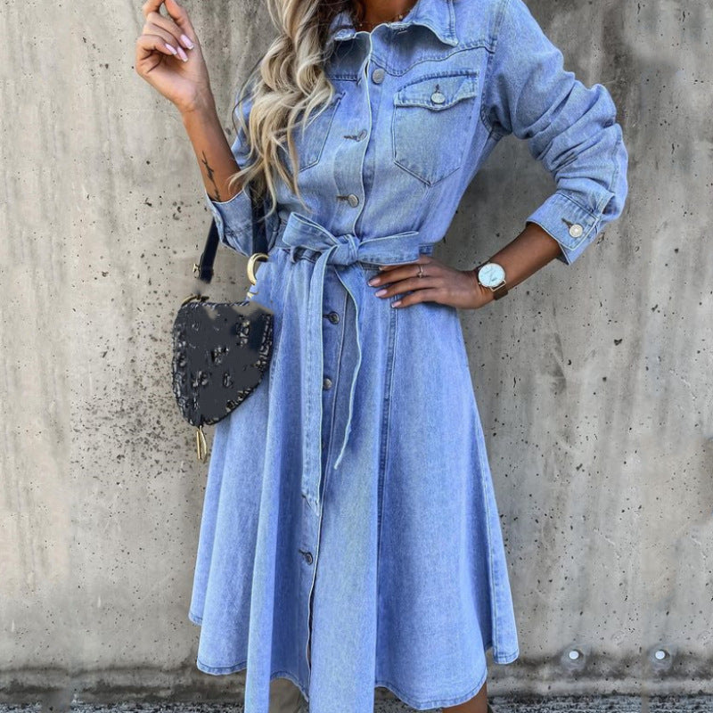 Remi | Polished Belted Denim Race Dress