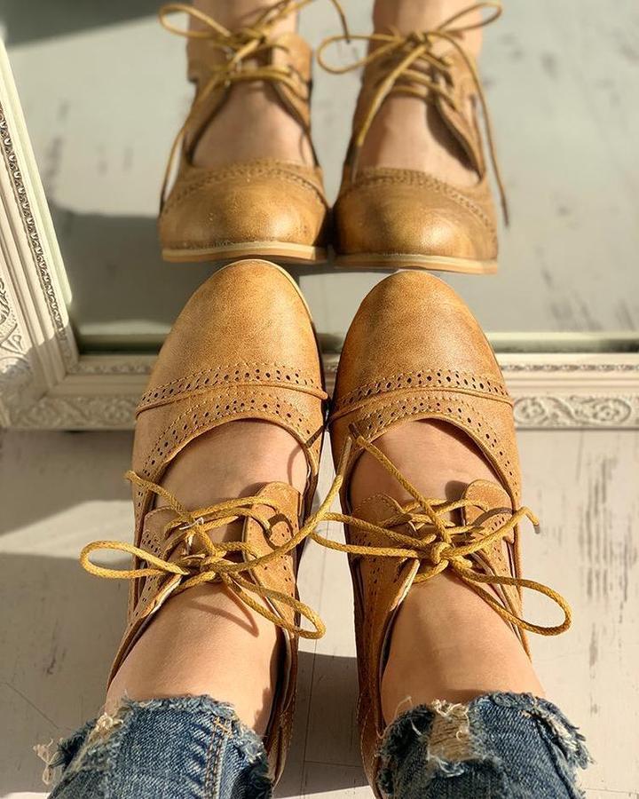 Remi | Relaxed Lace-Up Cut-Out Mary Jane Heels