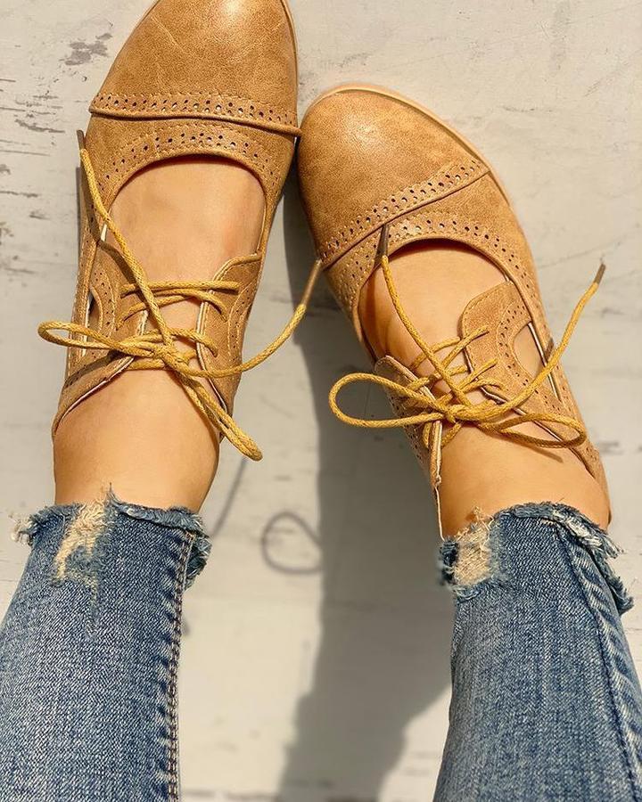Remi | Relaxed Lace-Up Cut-Out Mary Jane Heels
