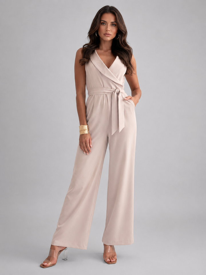 Riley | Effortless Wrap Front Wide Leg Jumpsuit