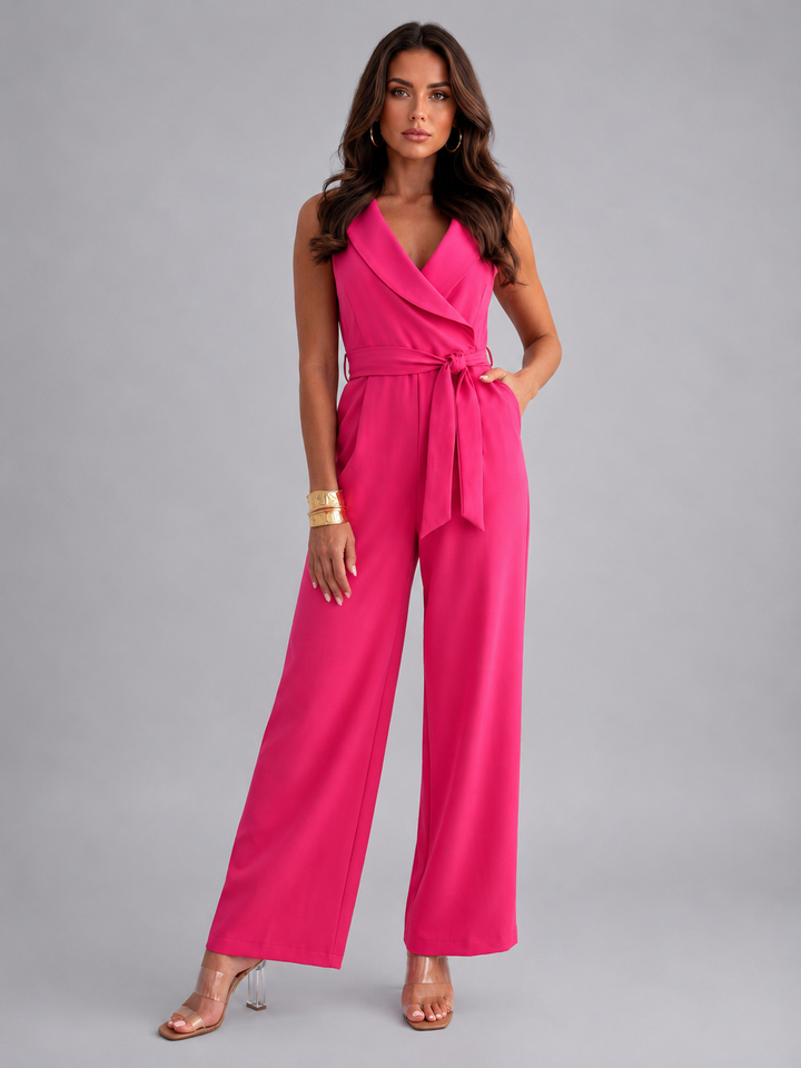 Riley | Effortless Wrap Front Wide Leg Jumpsuit